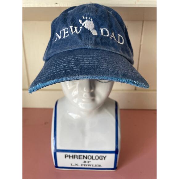Vintage Worn In "New Dad" Nissin Dad Cap w/ Adjustable Fabric Strap - Picture 1 of 8